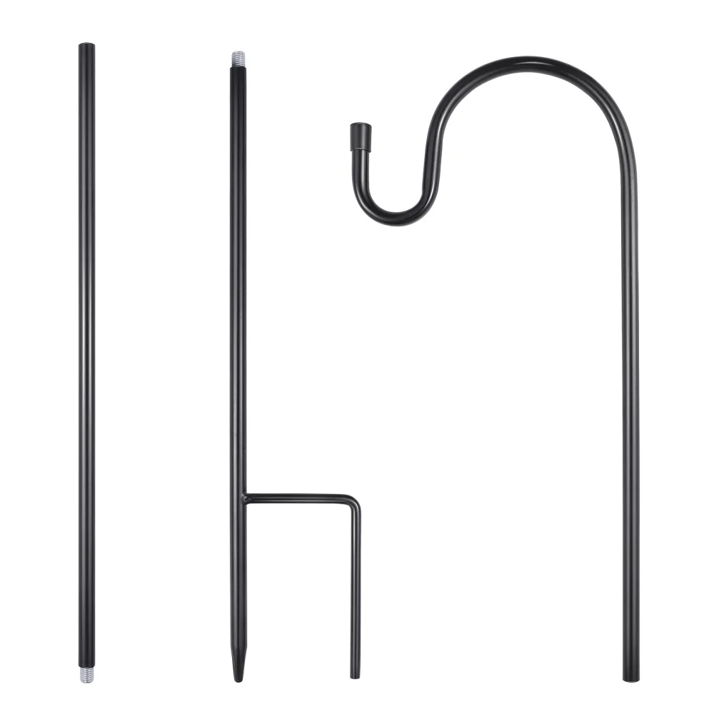 

Yardwe Shepherd Hook Plant Hook Garden Stake Outdoor Plant Stand Hanger for Hanging Plants Solar Lights Bird Feeders (Black)