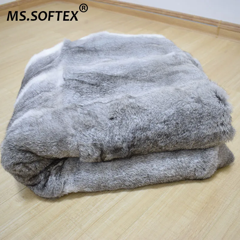 MS.Softex натуральный одеяло из меха кролика Спальня натурального кроличьего пледы