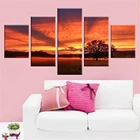 Модульная картина 5 шт. Картины красный закат облака модульные дома декорации Декор фотографии современное оформление помещения принты