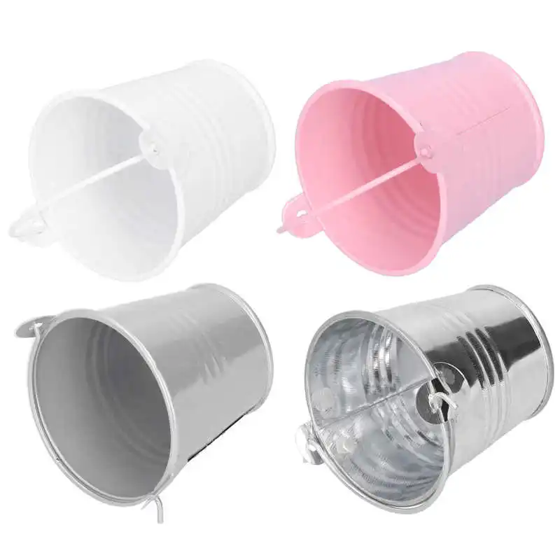 10Pcs Iron Flower Pot Mini Succulent Plant Small Metal Bucket For Indoor Outdoor Decoration | Pots &amp Planters