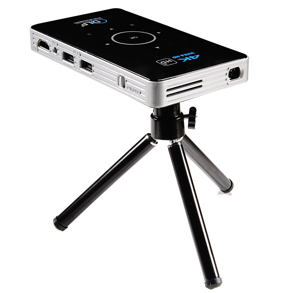 Мини проектор C6 светодиодный DLP 2 + 16 ГБ 4G Android 6 0 Bluetooth 4 4k|ТВ-приставки и