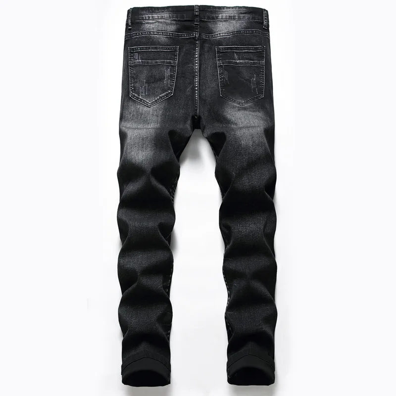 

New Arrivals Mens Denim Jeans Hole Broken Destroyed Europe America Long Slim Casaul Pants Skinny Trousers For Men