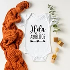 Комбинезон Hola Abuelitos объявление беременности, для новорожденных, Для Бабушек И Дедушек