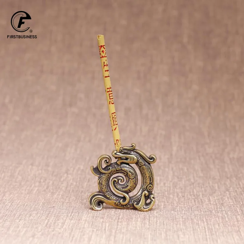 Disc Dragon Small Ornaments Creative Vintage Brass Censer Home Decor Incenses Burner Keychains