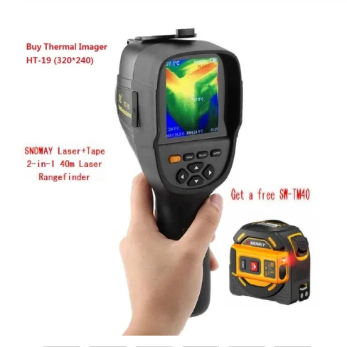 HT-19 Free SW-TM40 HT-19 ручной ИК цифровой тепловизор детектор камера Инфракрасный температура тепла с хранения матч Seek/FLIR Therma - Цвет: HT-19 Free SW-TM40