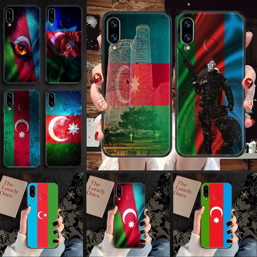 Чехол для телефона с флагом Азербайджана Huawei Honor 6 7 8 9 10 10i 20 A C X Lite Pro Play черный