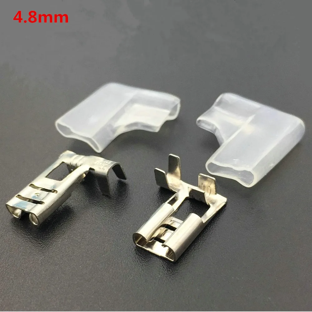 

100Sets/200pcs 4.8 / 6.3 the plug spring insulated terminal cold terminal Flag L Shape plug spring terminals
