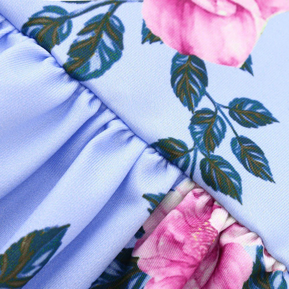 Платье для маленьких девочек топы с длинными рукавами и цветочным принтом