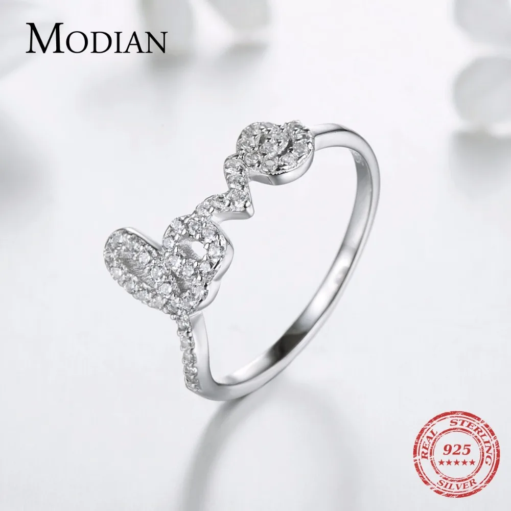 Modian 2021 новый 100% 925 пробы серебряные кольца Forever Love кубического циркония с