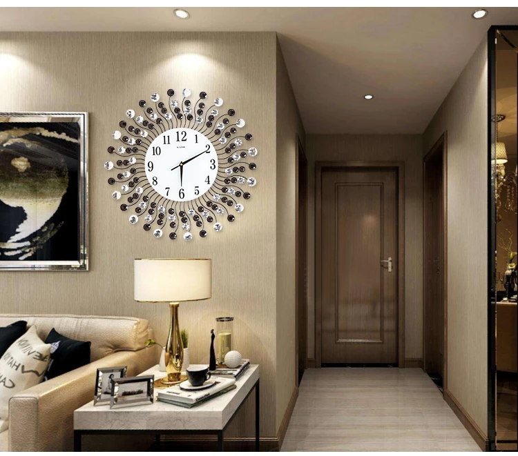 Современные дизайнерские настенные часы для гостиной 3d Роскошные