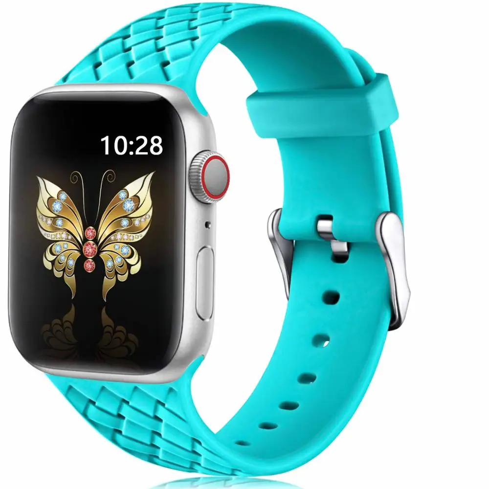 Спортивный силиконовый ремешок для apple watch 5 4 band 44 мм/40 мм correa iwatch series 5 4 3 2 1 42 мм/38 мм Резиновые наручные часы ремень - Цвет ремешка: green