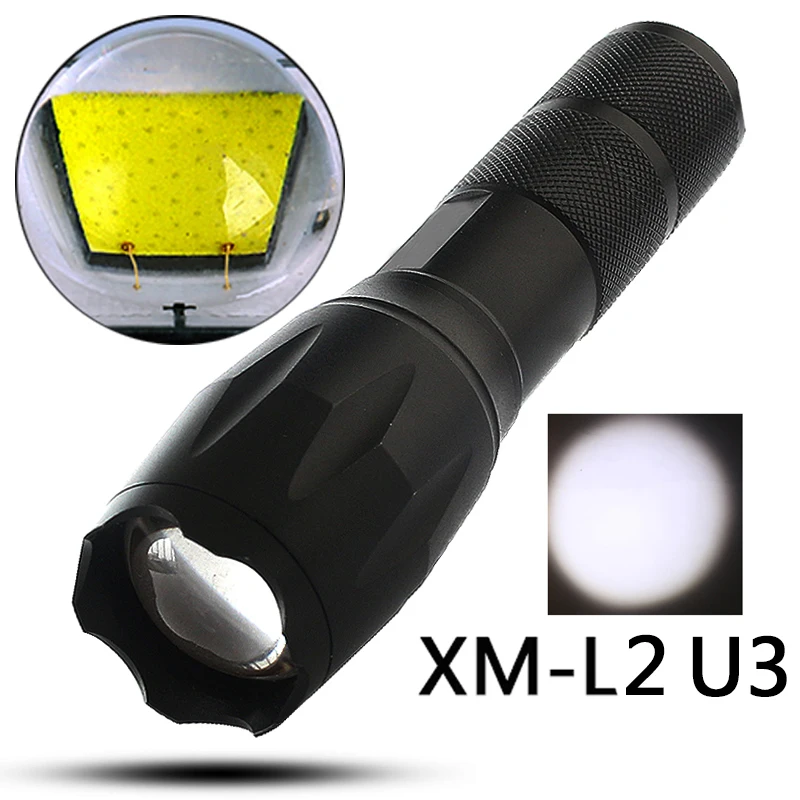 U3 Z20 регулируемый светодиодный фонарик лампа CREE XM-L2 U3 фонарик 5000лм тактический фонарь Перезаряжаемый 18650 - Испускаемый цвет: U3