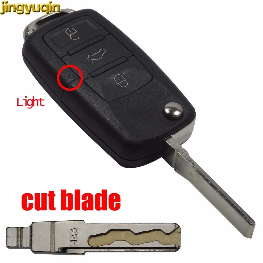 Jingyuqin ключ складной Флип дистанционный Брелок чехол для Volkswagen VW Golf Passat Polo Jetta Touran