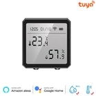 Датчик температуры и влажности Tuya Smart Life с Wi-Fi, комнатный гигрометр, термометр с ЖК-дисплеем, поддержка Alexa Google Home