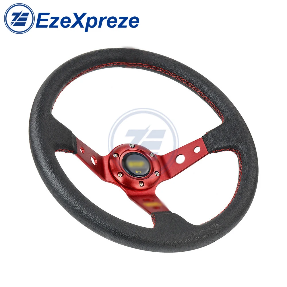 

14inch 350mm Car Drifting Sport Racing PVC Steering Wheel Aluminum Bracket and Button Sport Steeing Wheel with M Logo