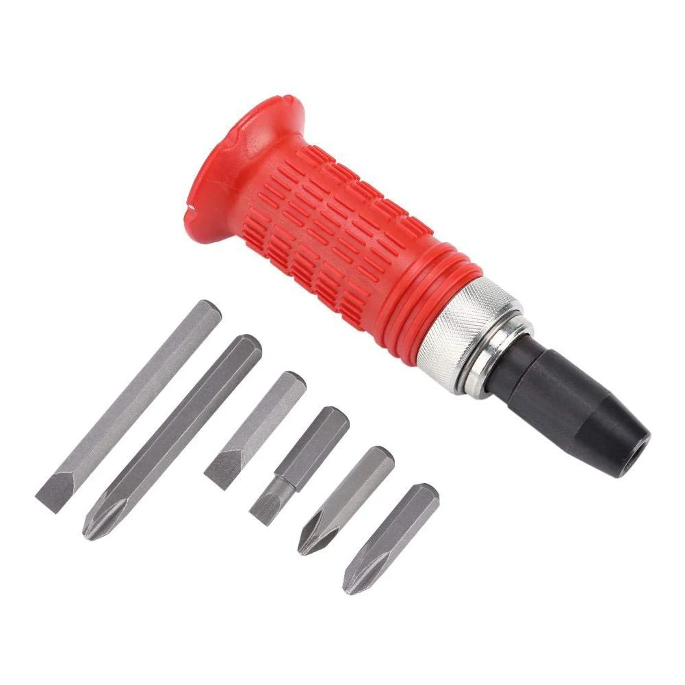 

Heall Impact Screwdriver Set Heavy Duty Hand Bit Kit Carbon Steel Multi BitsScrew Extractor Tools Set 7PCS