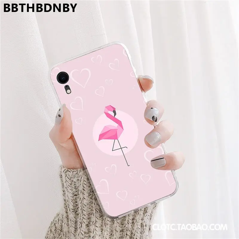 Чехол для телефона Фламинго Любовь Сердце на заказ фото мягкий чехол iPhone 11 pro XS MAX 8