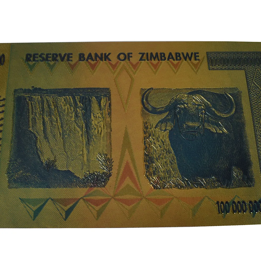 Позолоченный Зимбабве сто триллион долларов Золотой банкноты водяной знак для