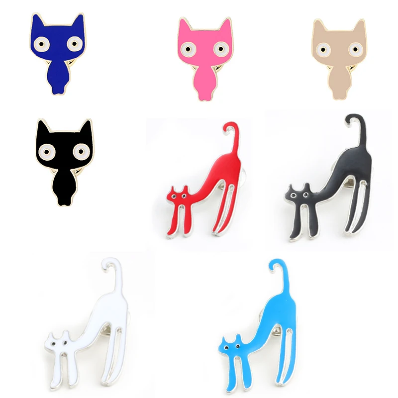4 шт./компл. шпилька с подвеской Кот эмалированная булавка для кошачьего лацкана