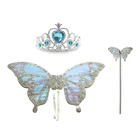 Рождественский детский набор из трех предметов: бабочка, сказочные крылья ангела, пайетки, синяя палочка