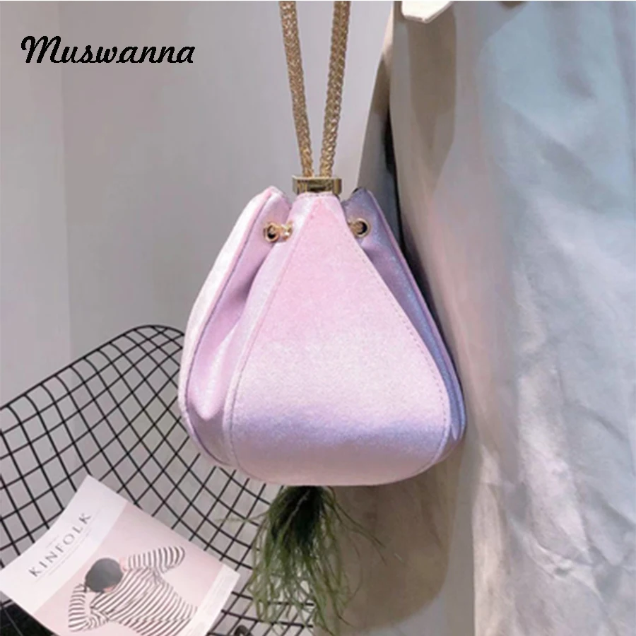 Роскошная брендовая бархатная женская сумка с перьями фонарик на шнурке через