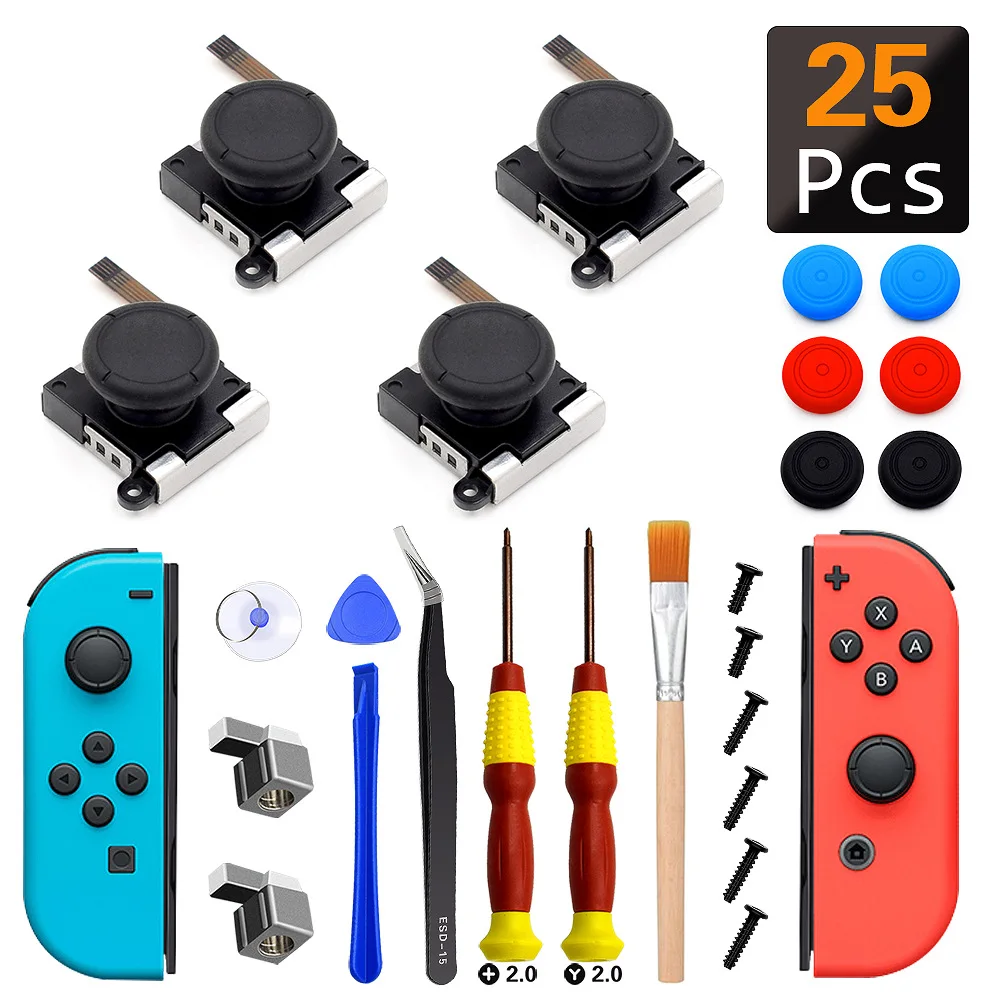 

3D Аналоговый джойстик Joy con, сменный геймпад, Стик для Nintendo Switch NS Joystic JoyCon, металлическая защелка, инструмент для ремонта