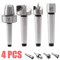 4pcs mt1 wood lathe center set steel rotary metalworking lathe tool kit spur driver spur center cupped dead center liver center