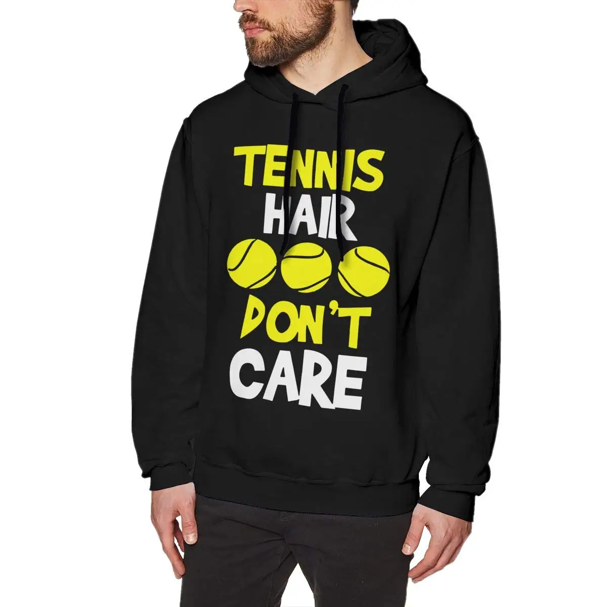Unisex Mens Tennis Hair Dont Care Basic Hooded Sweatshirt Hoodies Sweater Pullover Hoodie |