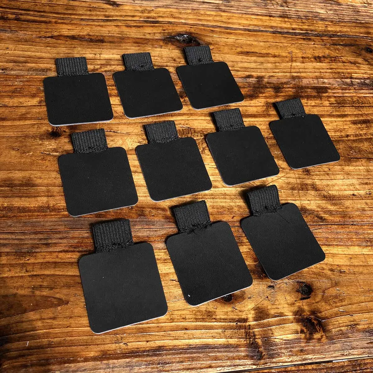 10PC Self-Adhesive BLACK Leather Pen Clip Pencil Elastic Loop For Notebooks Journals