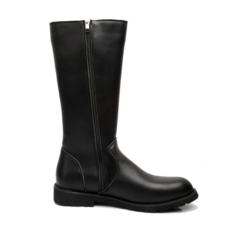 Ботинки Aleafalling мужские на низком каблуке классические кожаные сапоги молнии