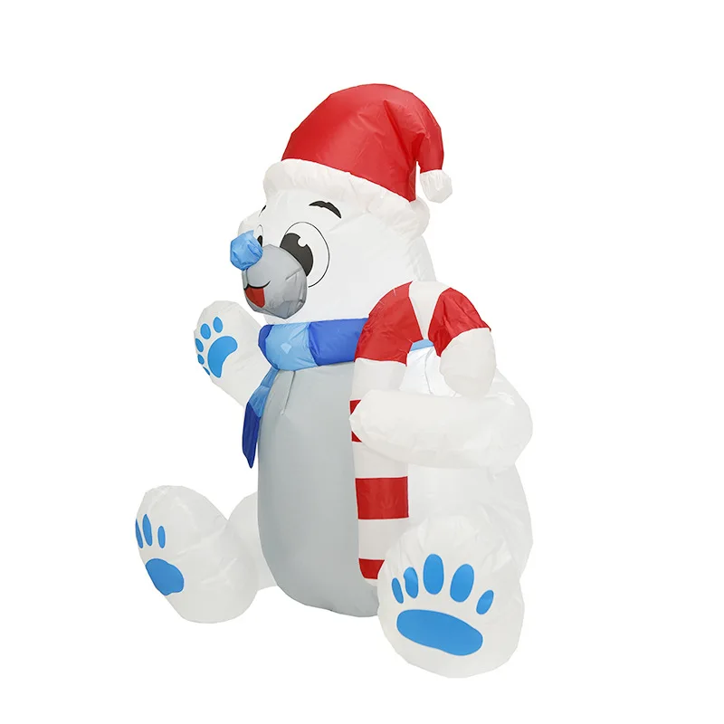 

Hot sale 1.2M LED Christmas Inflatable Santa Claus Bear Family Lighted Yard Decoration New Year Party Gift Kids Blow Up Fun Toys