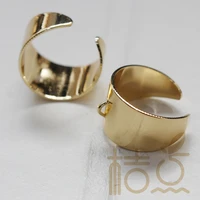 solid brass bling ring base finger ring adjustable open end 21x20mm 3767c