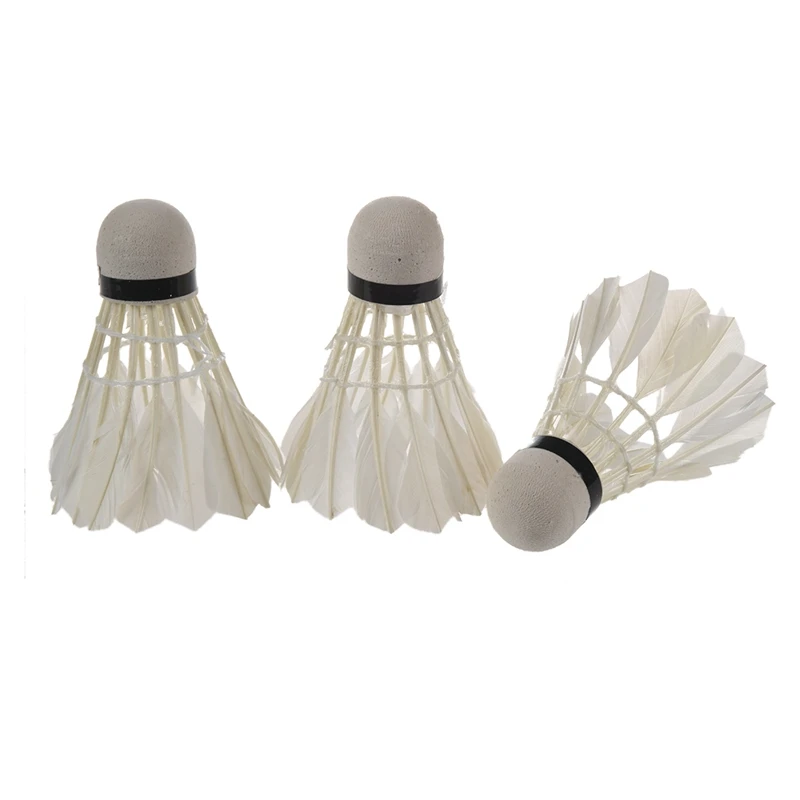 

White Goose Feather Badminton Shuttlecock 3Pcs W Carboard Cylinder