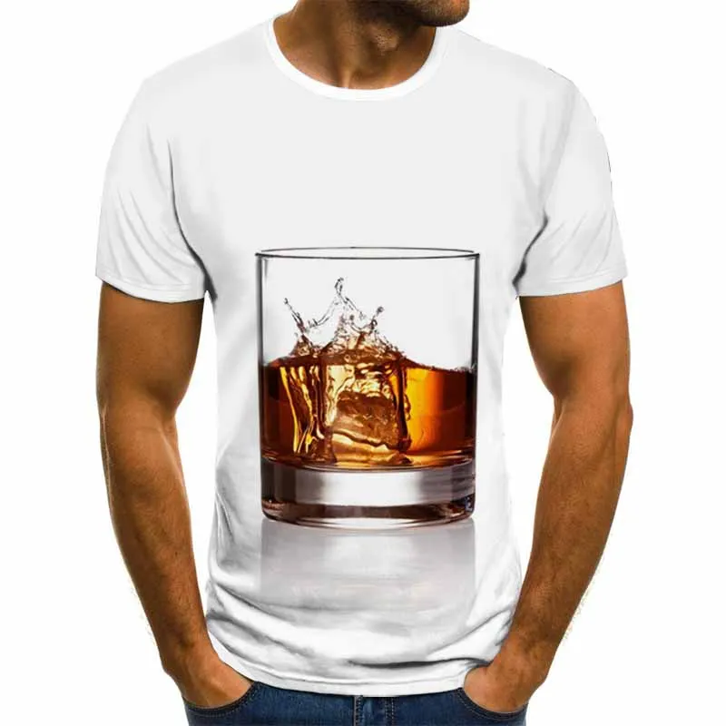 

3DPrinting T-Shirt Men'S New Popular Creative Design 3D Printing White Short-Sleeved Oversized T-Shirt Street Casual T-Shirt Men