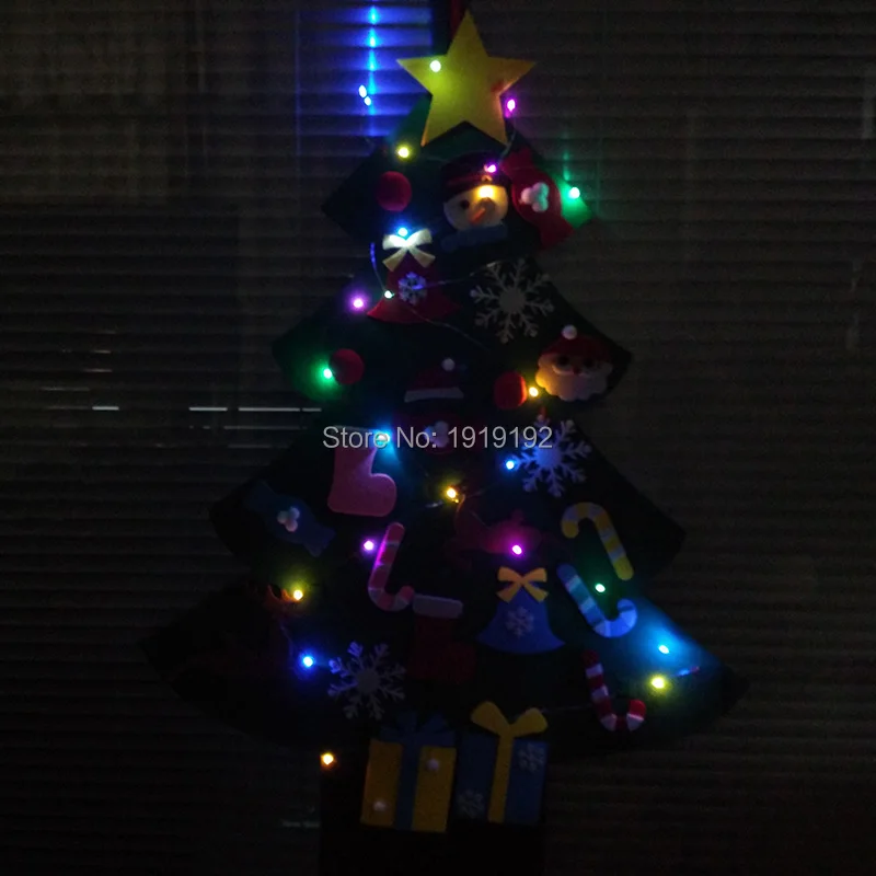 Креативная светящаяся войлочная Рождественская елка украшение новогодние