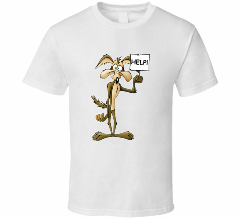 Wile E Coyote Help The Looney Tunes Show Merrie Melodies белая футболка S 3XL модная футболка|Мужские