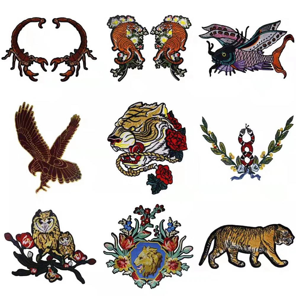 1 шт. сделай сам специальные патчи с изображением рыбы тигра розы Скорпиона совы