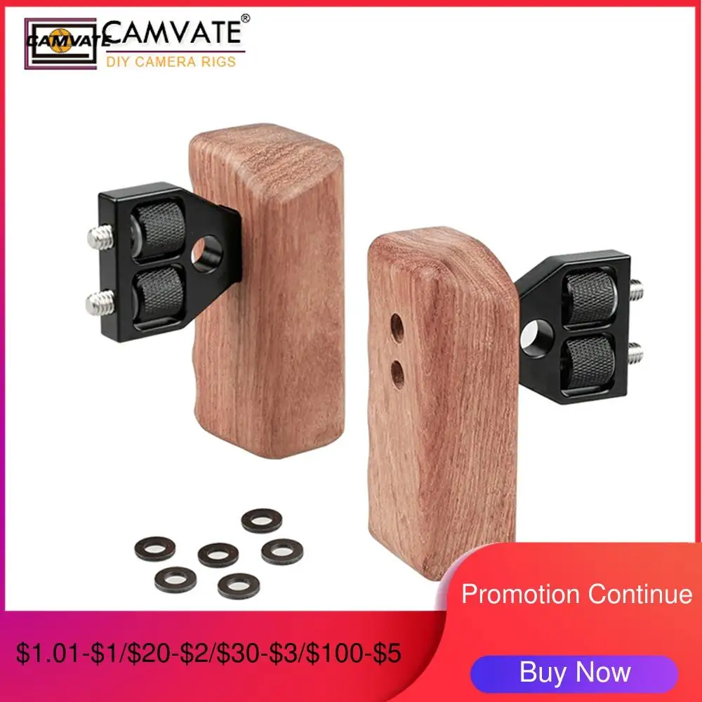 CAMVATE DSLR деревянная ручка с двойной рукояткой и разъемом для DV видеокамеры клетка