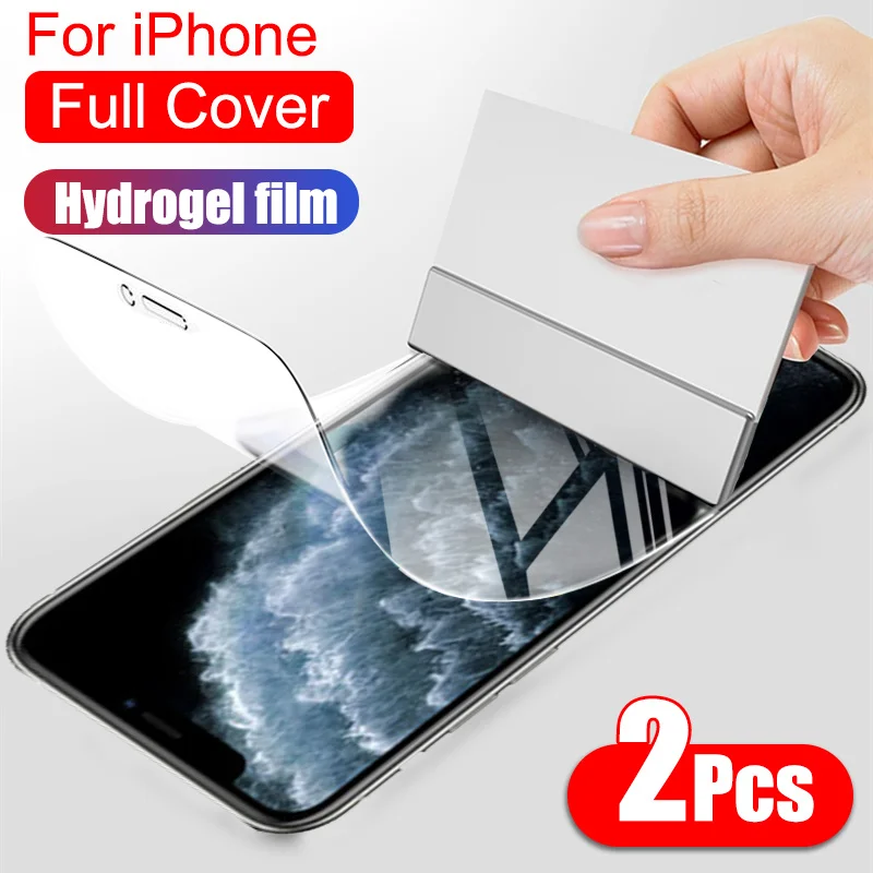 Полное покрытие Защитная Гидрогелевая пленка для айфон 11 про X XR XS макс 8 7 6 6s Plus SE
