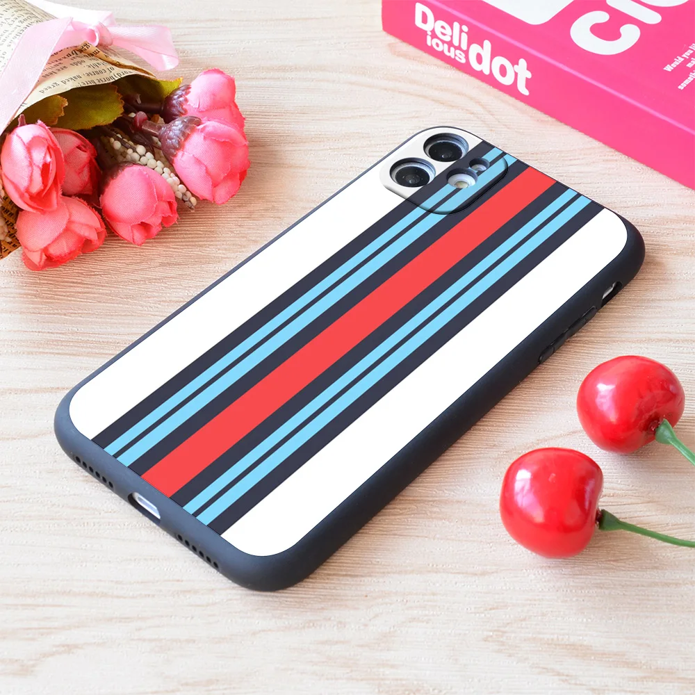 Мягкий матовый чехол для iPhone Martini Racing с принтом|Бамперы| |