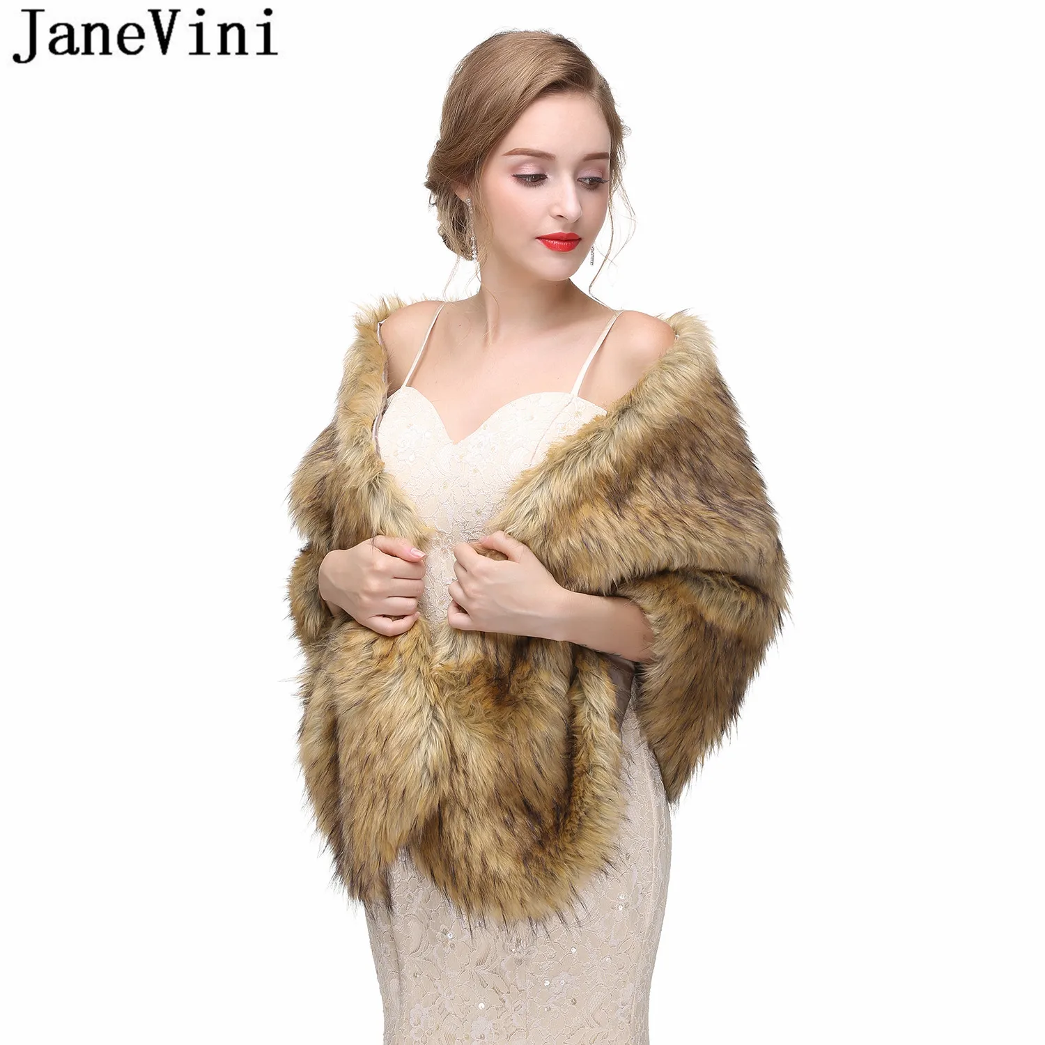 Женская Черная накидка из искусственного меха на зиму 2021 | Свадьбы и торжества