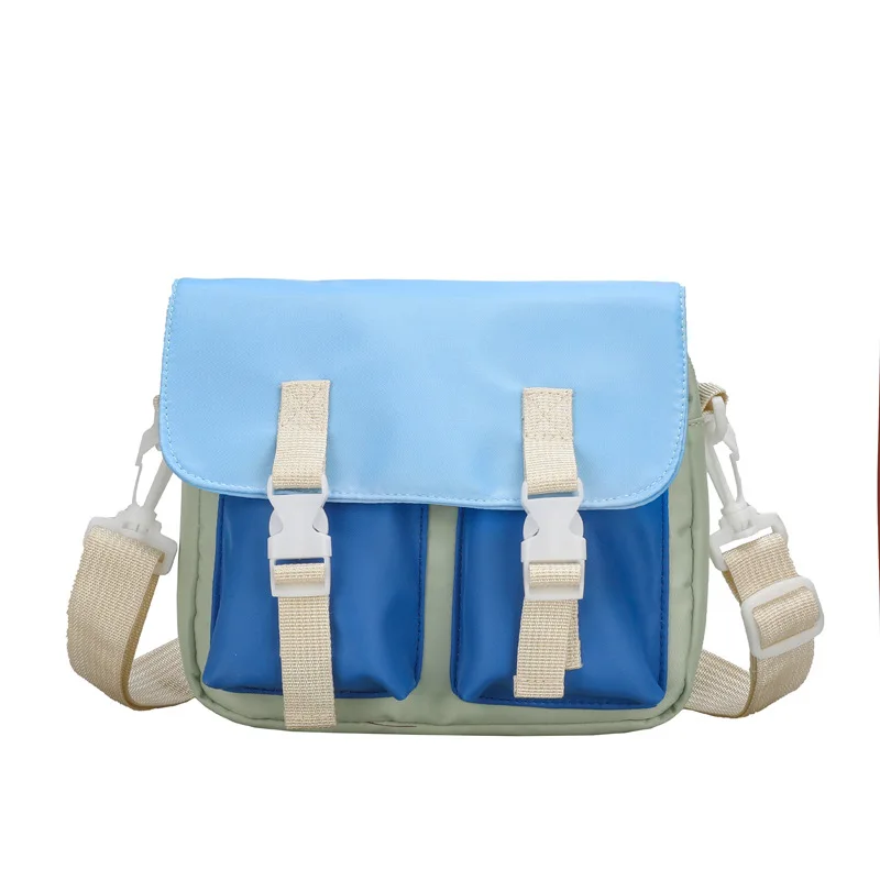 

Street Trend Oxford Cloth Crossbody Bag 2021 Japanese Style Harajuku Cute Simple Stitching Shoulder Student Schoolbag