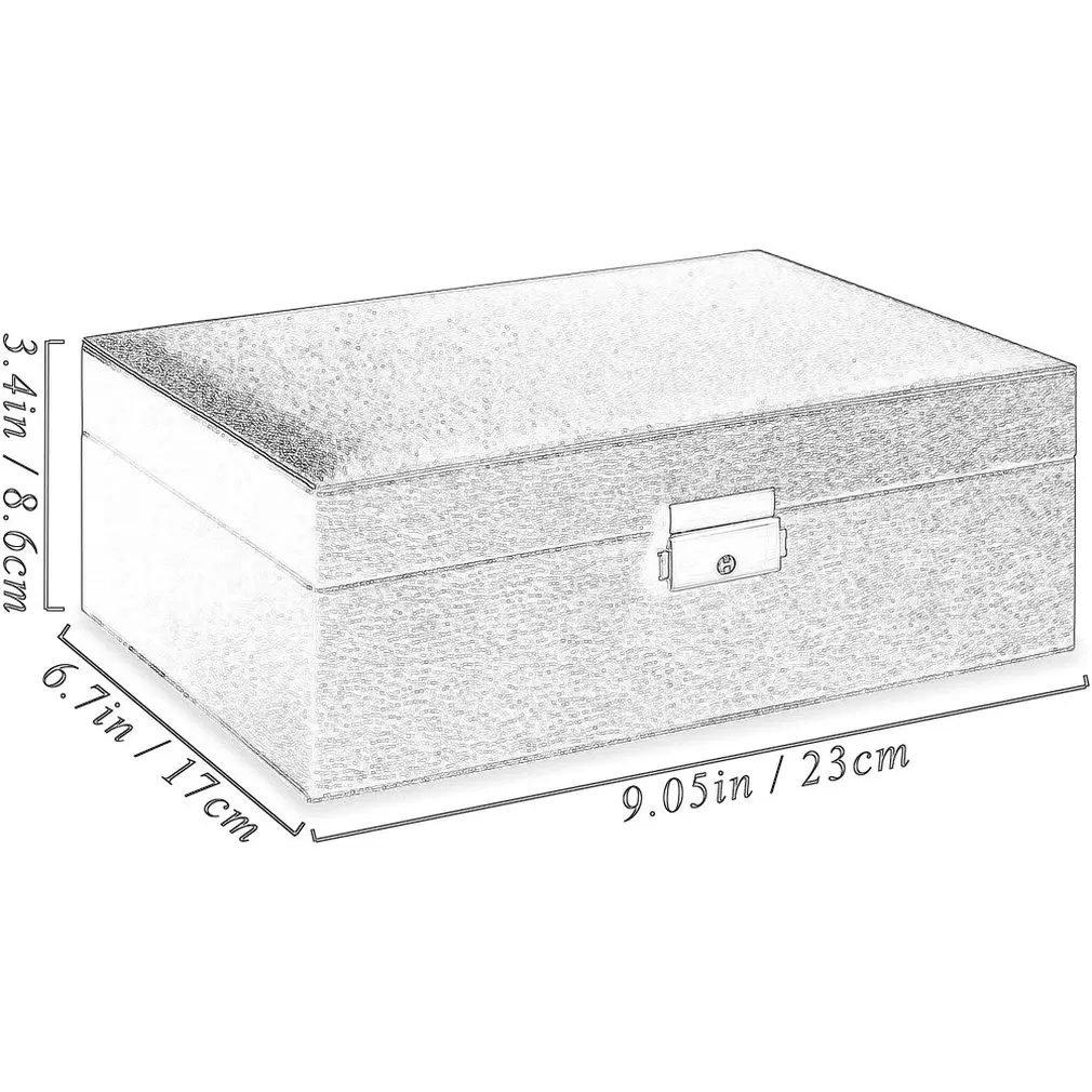 

Double Drawer Jewelry Box Earring Necklace Bracelet Storage Box Large Capacity Waterproof