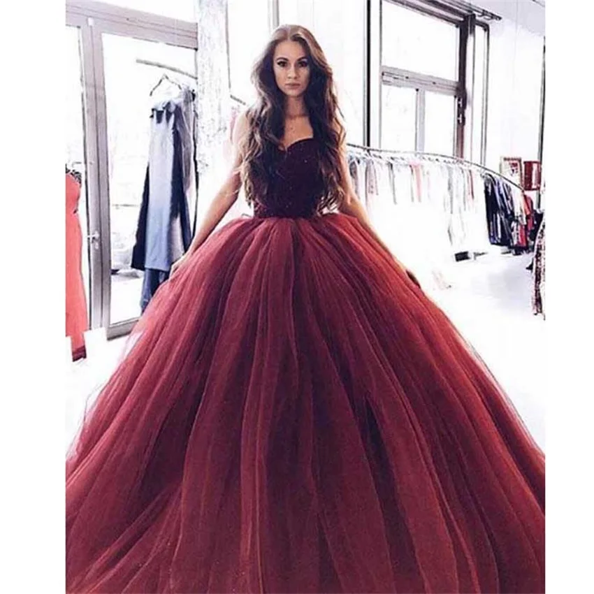 

Bungundy Muslim Evening Dresses 2020 Ball Gown Sweetheart Tulle Appliques Islamic Dubai Kaftan Saudi Arabic Long Evening Gown