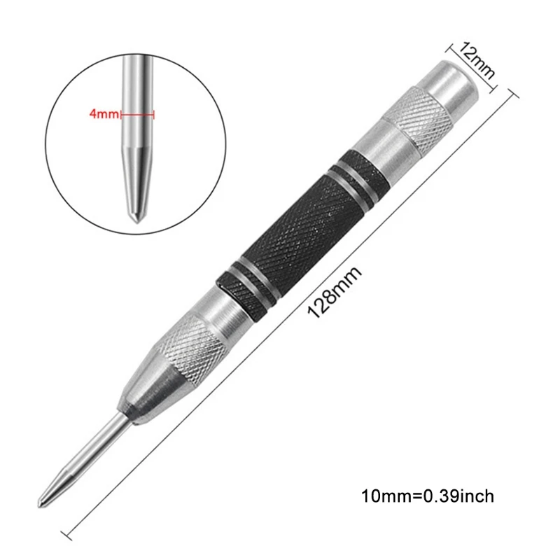 

5/6 inches Automatic Center Punch Drill Bit Punching Tools Spring Loaded Window Breaking Device Marking Starting Holes
