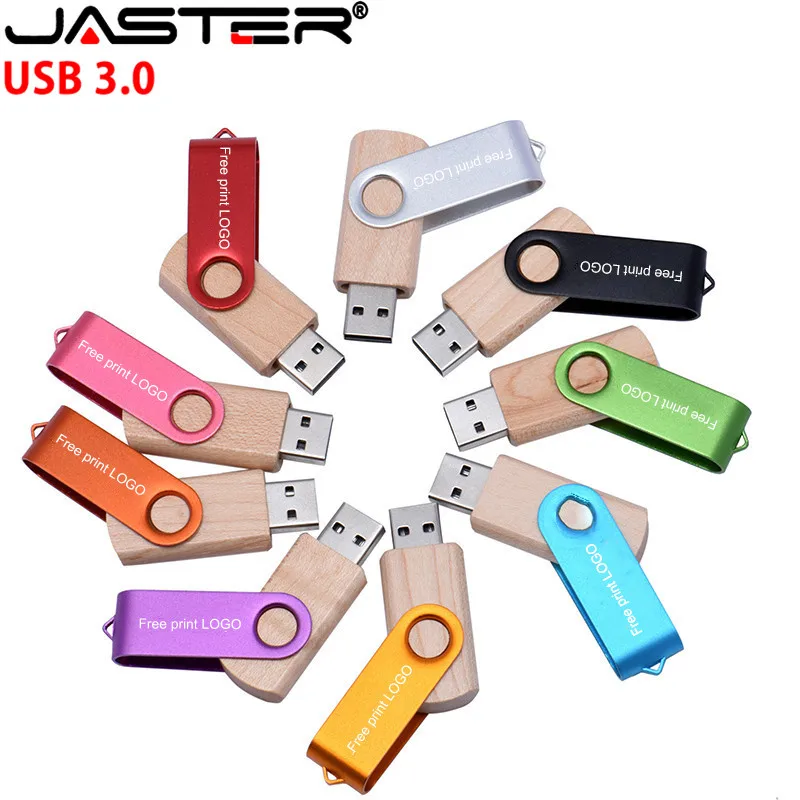 Деревянный вращающийся USB + флип накопитель JASTER флэш 3 0 64 ГБ 32 16 8 карта памяти