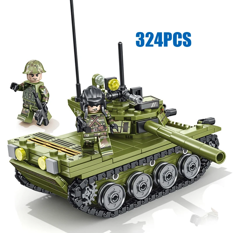 324PCS Military WW2 Heavy Soldier Police Weapon Tank Building Blocks Compatible citys Bricks Toys for kids gifts | Игрушки и хобби