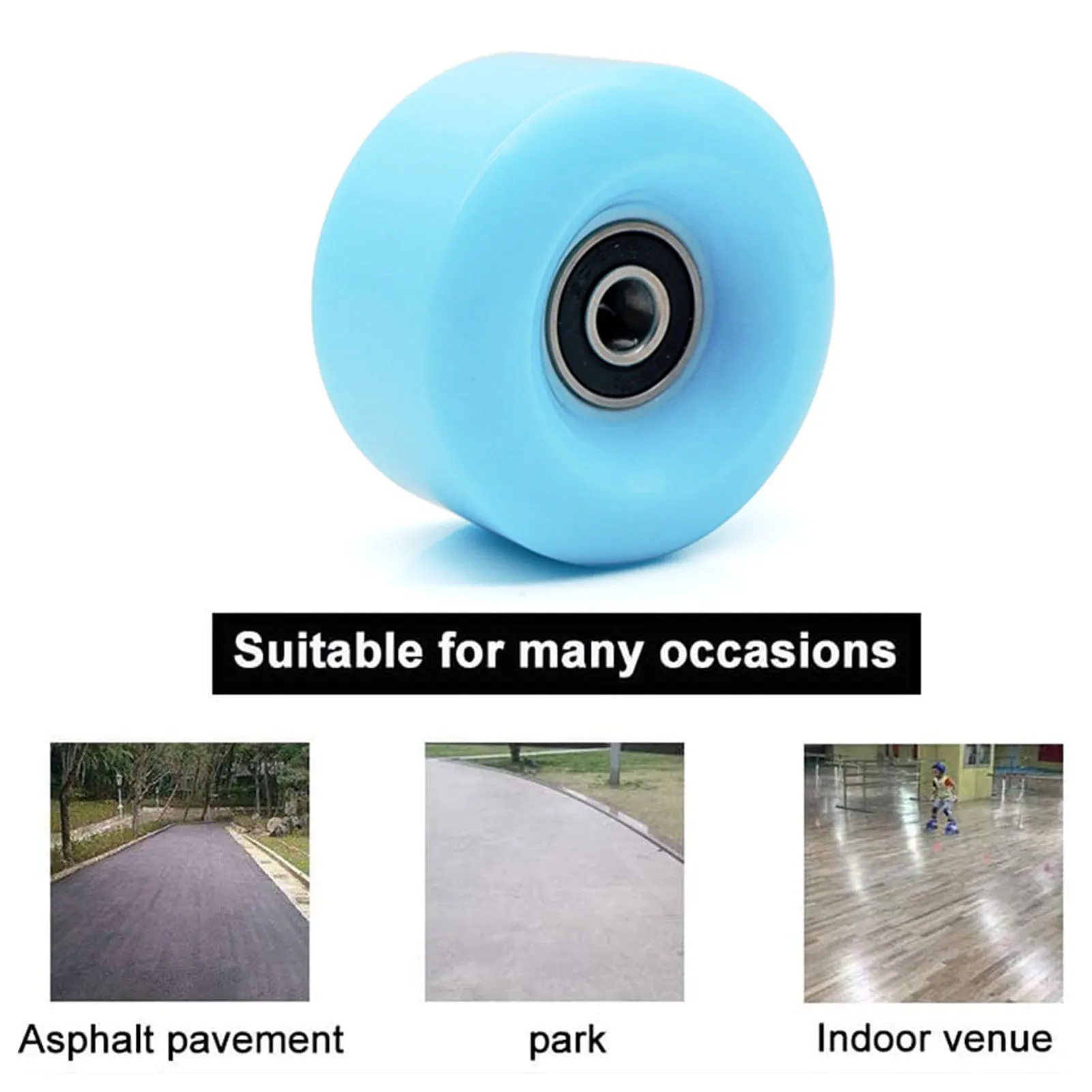 

Double-Row Roller Skate Wheels Durable Wear-Resistant PU Wheels, Including 8 Bearings And Wrench, Modified Skate Wheels