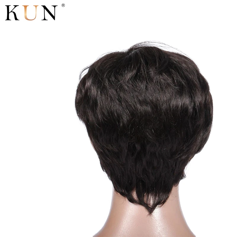 Стрижка Пикси звезда Стиль короткие парики из человеческих волос прямые волосы