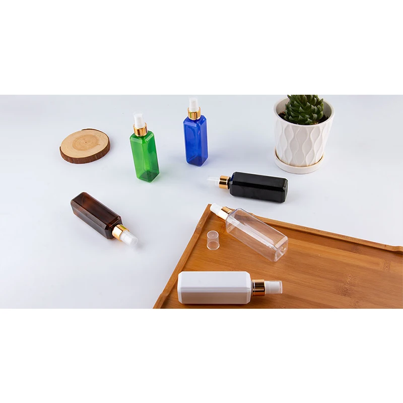 100 мл х 50 Пустые Квадратные золотые флаконы распылители для личной упаковки куб.